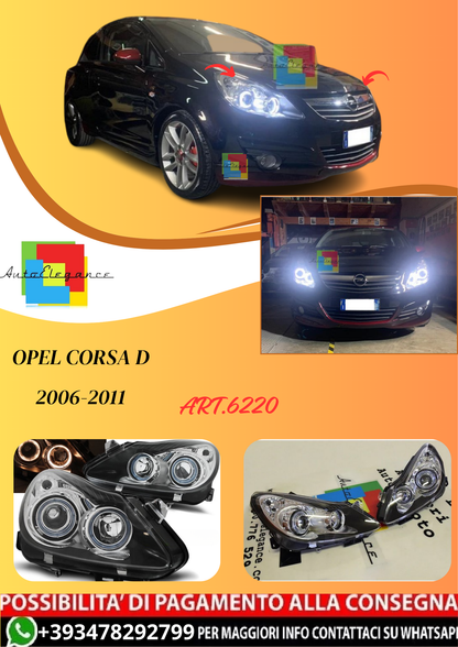 💫ART.6220 OPEL CORSA D 2006-2011 OCCHI D'ANGELO NERO💫