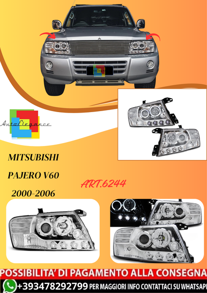 💫ART.6244 FARI OCCHI D'ANGELO CROMATI per MITSUBISHI PAJERO V60 2000-2006💫