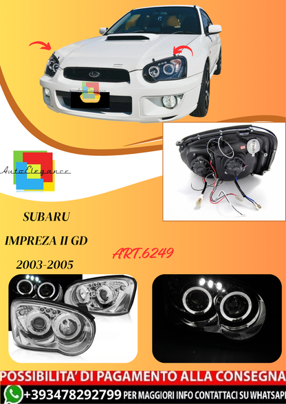 💫ART.6249 FARI OCCHI D'ANGELO CROMATI per SUBARU IMPREZA II GD 2003-2005💫