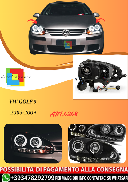 💫ART.6268 FARI OCCHI D'ANGELO NERI per VW GOLF 5 2003-2009💫