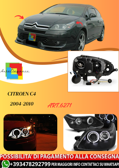 💫ART.6271 FARI OCCHI D'ANGELO NERI per CITROEN C4 2004-2010💫