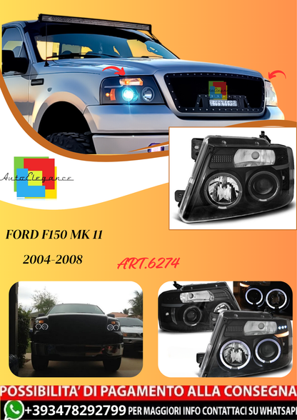 💫ART.6274 FARI OCCHI D'ANGELO NERI per FORD F150 MK 11 2004-2008💫