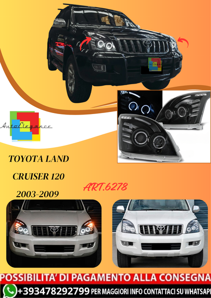💫ART.6278 FARI OCCHI D'ANGELO NERI per TOYOTA LAND CRUISER 120 2003-2009💫