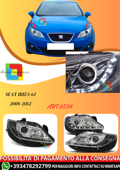 💫ART.6534 FARI DAYLIGHT CROMATI per SEAT IBIZA 6J 2008-2012💫