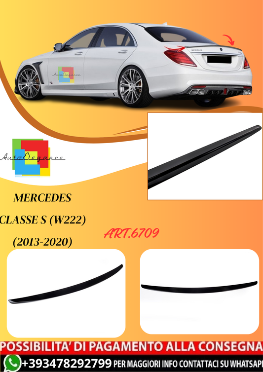 💫ART.6709 Spoiler Posteriore Stile AMG per Mercedes Classe S (W222) (2013-2020)💫