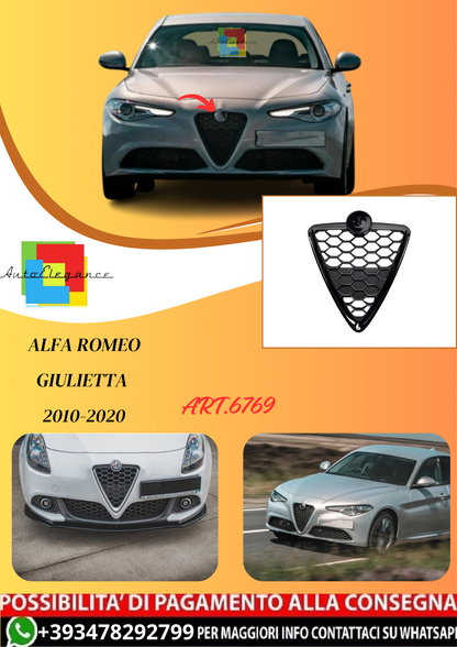 💫ART.6769 Griglia Anteriore Nero Pianoforte per Alfa Romeo Giulietta 10-20💫