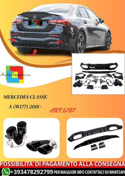 💫ART.6787 Diffusore + Terminali A45 AMG Look per Classe A (W177) HB 2018+💫