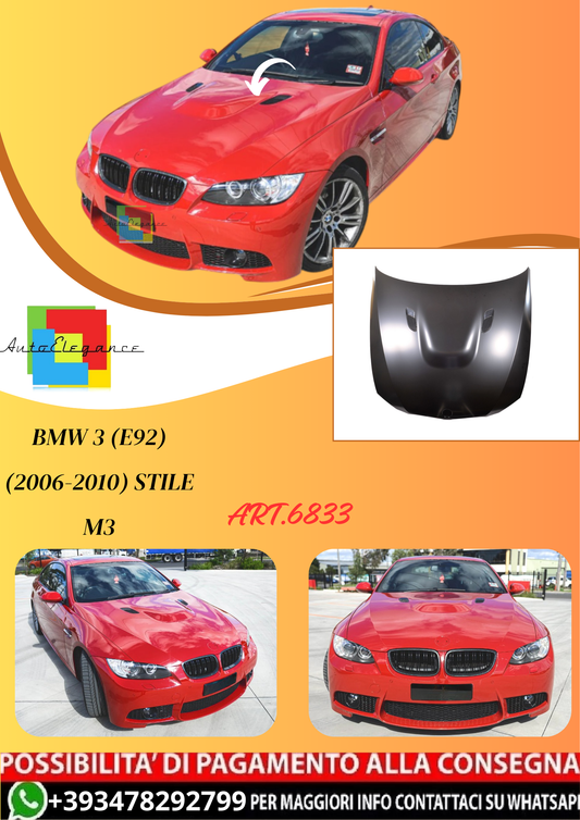 💫ART.6833 Prese Aria Cofano per BMW 3 (E92) Coupé Cabrio (2006-2010) Stile M3💫