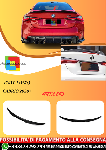 💫ART.6843 Spoiler Posteriore M4 Look per BMW 4 (G23) Cabrio 2020+💫