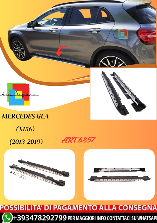 💫ART.6857 Pedane Laterali Set in Alluminio per Mercedes GLA (X156) (2013-2019)💫
