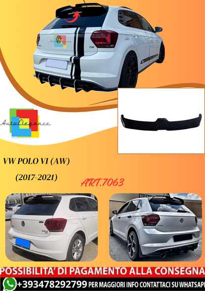 💫ART.7063 Spoiler da Tetto per VW Polo VI (AW) (2017-2021) Nero Lucido Stile Oettinger💫