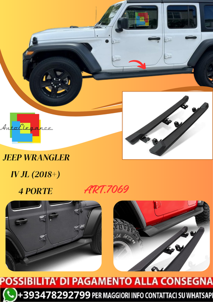 💫ART.7069 Pedane Laterali per Jeep Wrangler IV JL (2018-) 4 porte STILE OEM💫