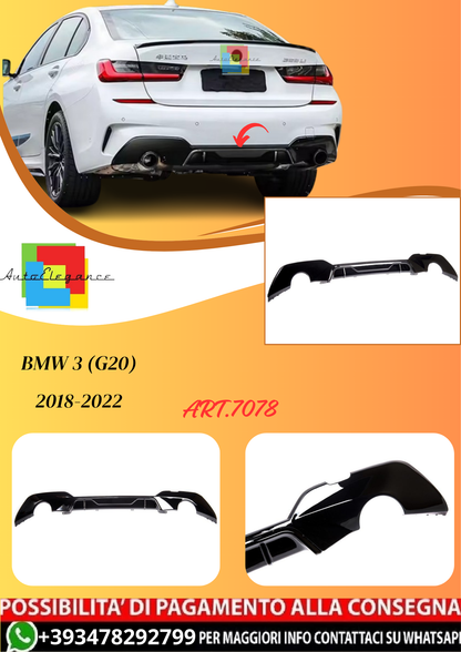 💫ART.7078 Diffusore Posteriore 330i MP Look per BMW 3 (G20) 2018-2022💫