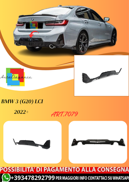 💫ART.7079 Diffusore Posteriore 330i MP Look per BMW 3 (G20) LCI 2022+💫
