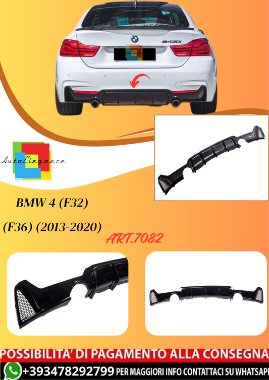 💫ART.7082 Diffusore M Performance  Doppio Scarico Bmw 4 (F32) (F36) 2013-2020💫