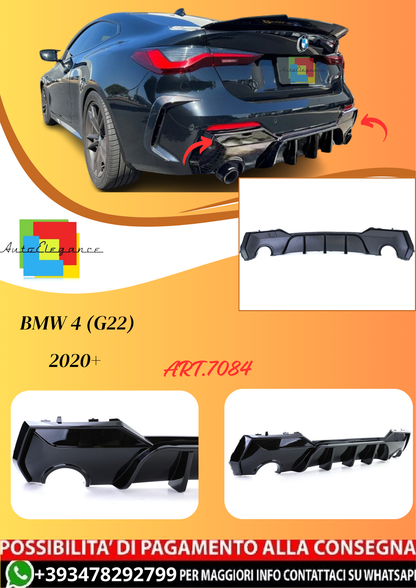 💫ART.7084 Diffusore Posteriore 440i MP Look per Bmw 4 (G22) 2020+💫