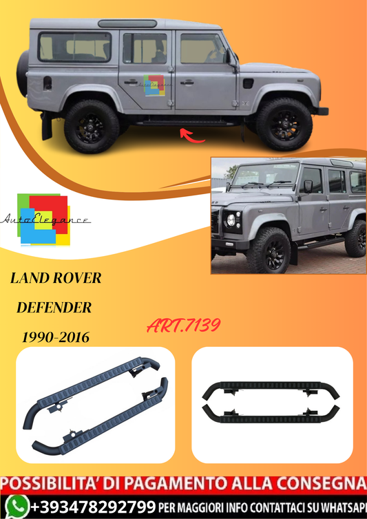 💫ART.7139 Pedane Laterali in Alluminio per Land Rover Defender 1990-2016💫