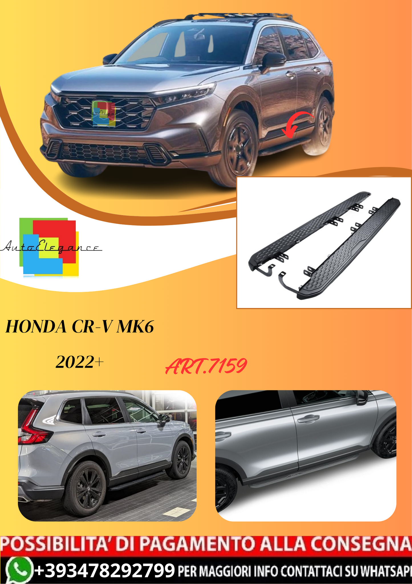 💫ART.7159 Pedane Laterali in Alluminio Honda CR-V MK6 2022+💫