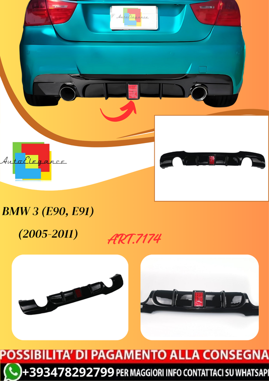 💫ART.7174 Diffusore LED per BMW 3 (E90, E91) (2005-2011) Nero Lucido💫