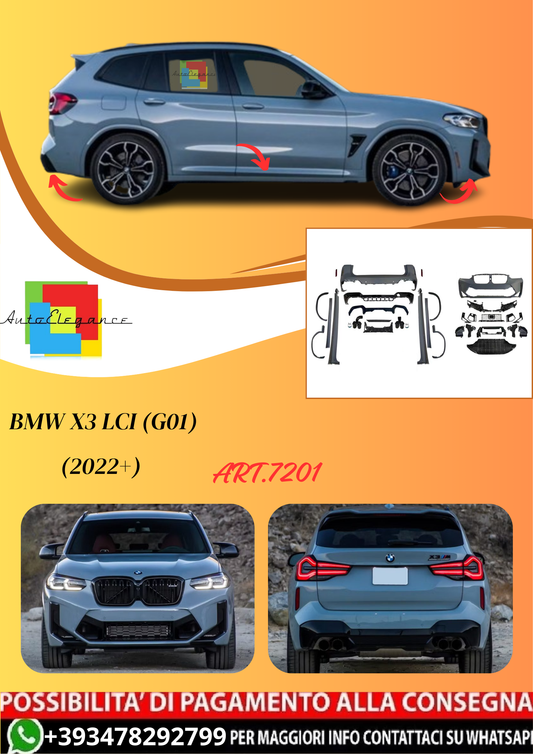 💫ART.7201 Bodykit X3M Look per BMW X3 LCI (G01) (2022+)💫