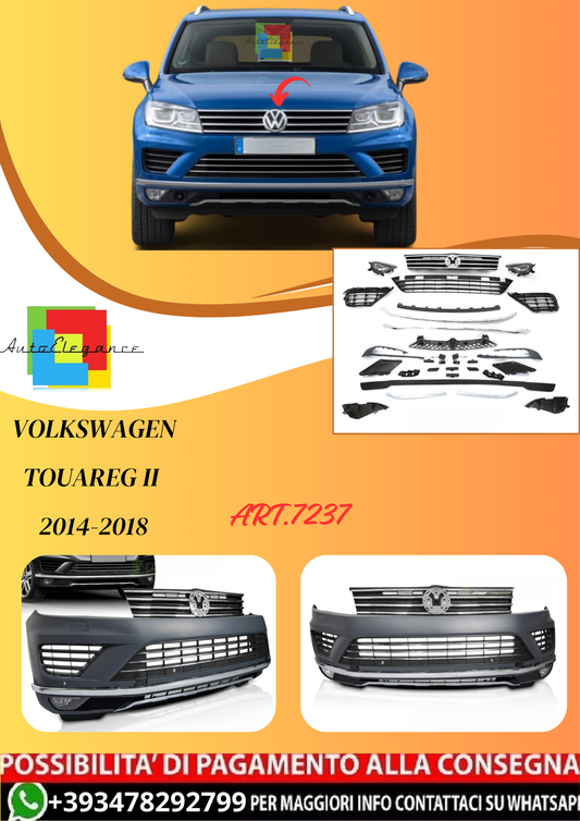 💫ART.7237 Paraurti Anteriore SPORTIVO per VW TOUAREG II 2014-2018💫