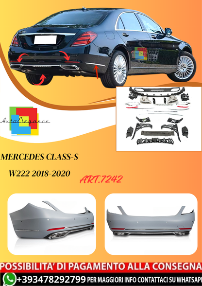 💫ART.7242 Paraurti Posteriore Sportivo PDC per MERCEDES W222 2018-2020💫