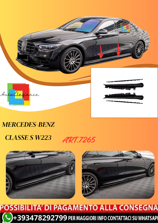 💫ART.7265 Minigonne Laterali Compatibili con Mercedes Classe S W223💫