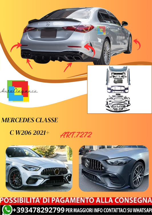 💫ART.7272 Bodykit adatto per Mercedes Classe C W206 2021+💫