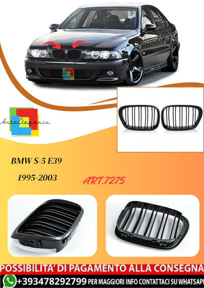💫ART.7275 GRIGLIA SPORTIVA NERO LUCIDO compatibile con BMW E39 95-03💫