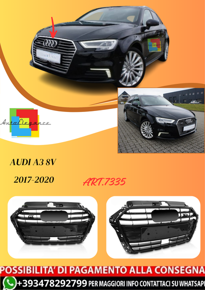 💫ART.7335 GRIGLIA SPORTIVA STILE S3 ACC per AUDI A3 8V 2017-2020💫