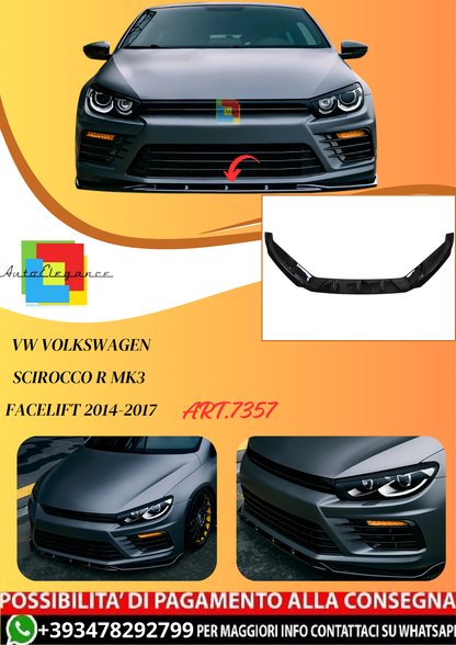 💫ART.7357 Splitter Anteriore per VW VOLKSWAGEN Scirocco R MK3 Facelift 14-17💫