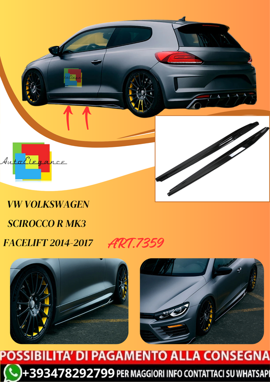 💫ART.7359 Minigonne Laterali per VW VOLKSWAGEN Scirocco R Mk3 Facelift 2014-2017💫
