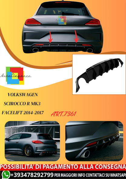 💫ART.7361 Diffusore Posteriore per VW VOLKSWAGEN Scirocco R Mk3 Facelift 2014-2017💫 (Copia)