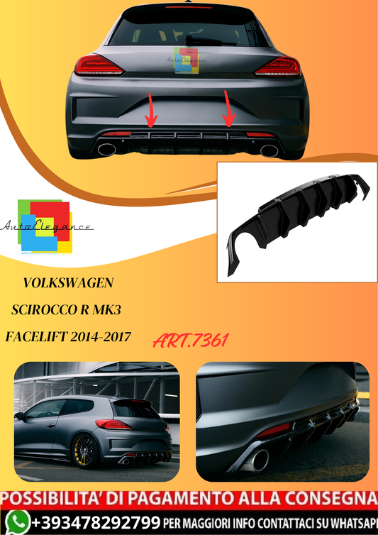 💫ART.7361 Diffusore Posteriore per VW VOLKSWAGEN Scirocco R Mk3 Facelift 2014-2017💫 (Copia)