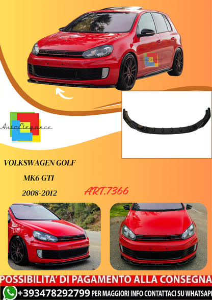 💫ART.7366 Splitter Anteriore per VW VOLKSWAGEN Golf Mk6 GTI 2008-2012💫