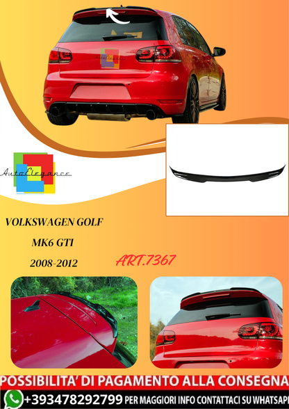 💫ART.7367 Spoiler da Tetto adatto per VW Golf Mk6 GTI / R 2008-2012💫