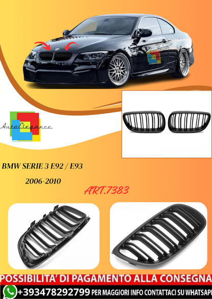 💫ART.7383 GRIGLIA SPORT NERO OPACO DOPPIA BARRA per BMW E92 / E93 06-10💫