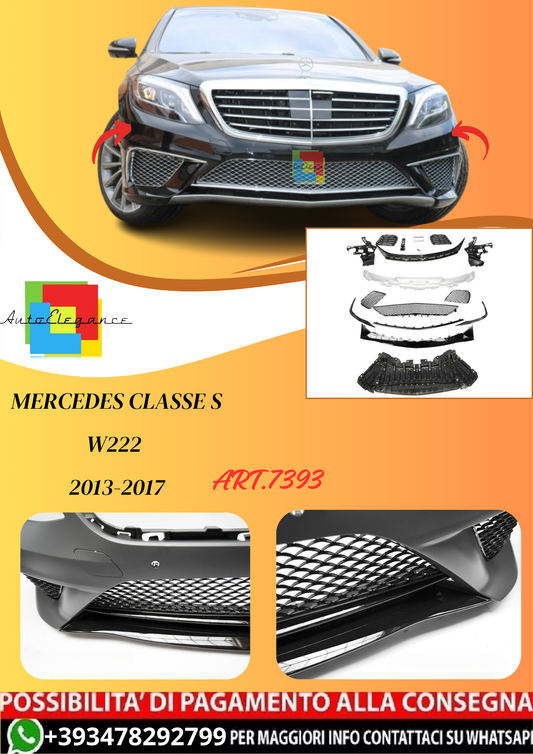 💫ART.7393 Paraurti Anteriore SPORT PDC per MERCEDES S-KLASA W222 13-17💫