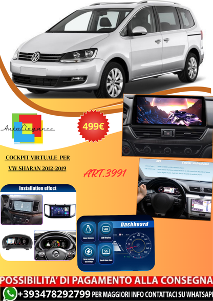 💫ART.3991 Cockpit virtuale digitale LCD per VW Sharan 2012-2019💫