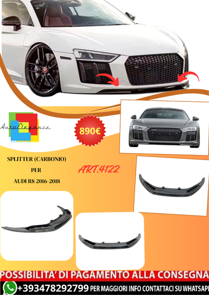 💫ART.4122 Splitter adatto per Audi R8 2016-2018 (Carbonio)💫