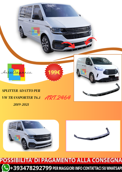 💫ART.2464 SPLITTER ADATTO PER VW TRANSPORTER T6.1 2019-2021💫