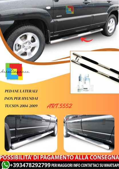 💫ART.5552 Pedane Laterali Inox per Hyundai Tucson 2004-2009💫