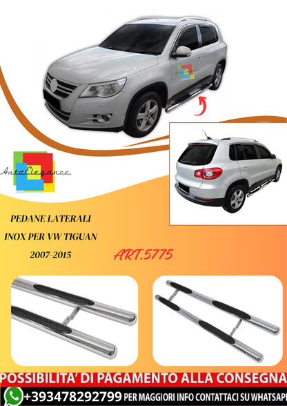 💫ART.5775 Pedane Laterali Inox per VW Tiguan 2007-2015💫