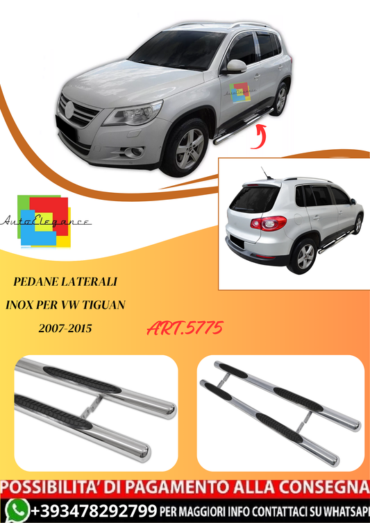 💫ART.5775 Pedane Laterali Inox per VW Tiguan 2007-2015💫
