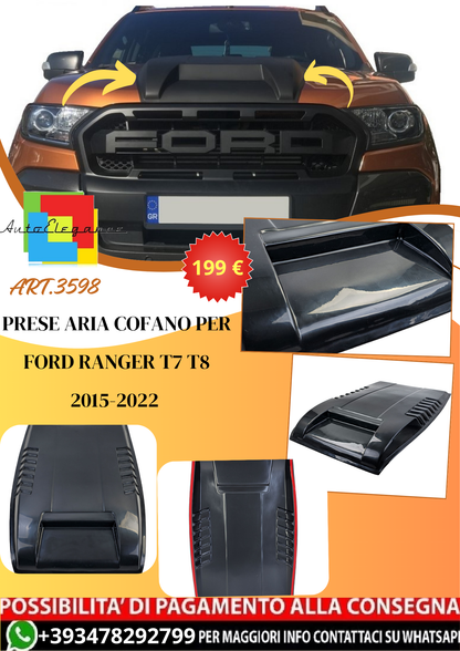 💫ART.3598 Prese Aria Cofano Tenzo-R tipo A adatto per Ford Ranger T7 T8 15-22💫