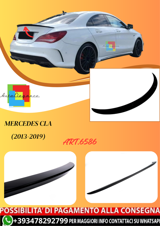 💫ART.6586 Spoiler Posteriore Nero Lucido per Mercedes CLA (2013-2019)💫