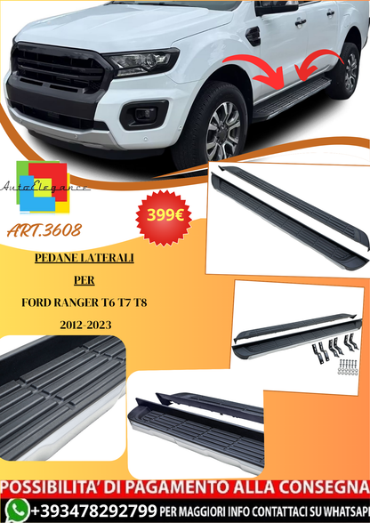 💫ART.3608 Pedane laterale in alluminio, look OE, F Ranger T6 T7 T8 2012-2023💫