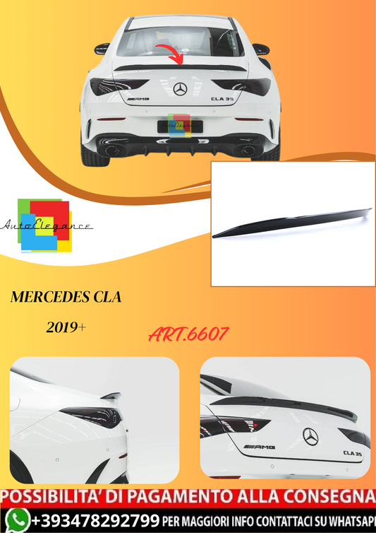 💫ART.6607 MB118011 Spoiler Posteriore CLA45 AMG Look per Mercedes CLA 2019+💫