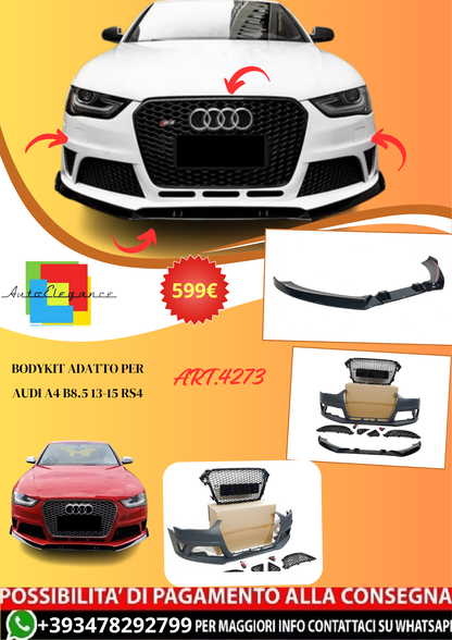 💫ART.4273 Bodykit adatto per Audi A4 B8.5 13-15 RS4💫
