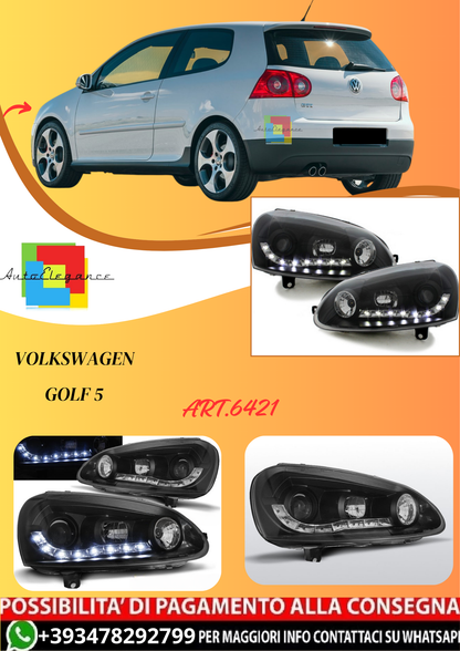 💫ART.6421 FARI DAYLIGHT NERI per VW GOLF 5💫